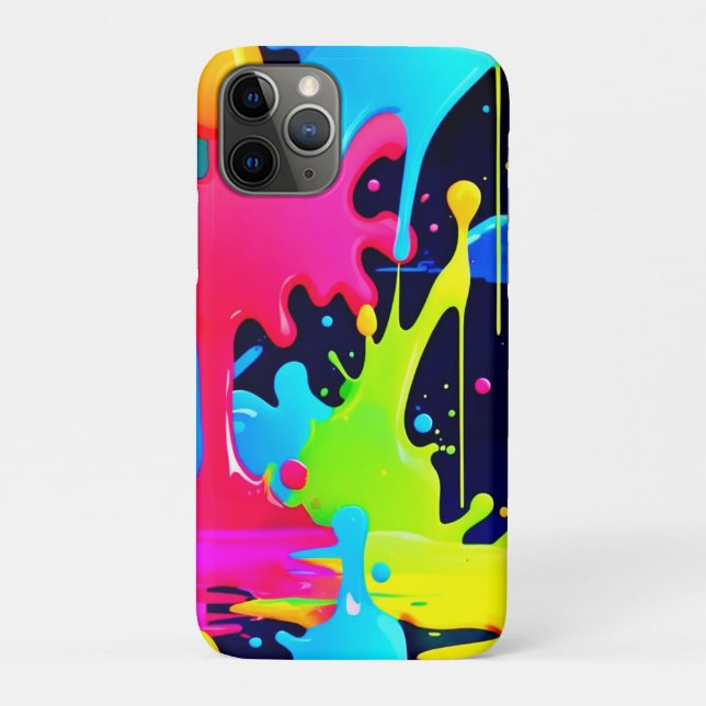 Neon Paint Splash Drip Chaos Case-Mate iPhone Case (Back)