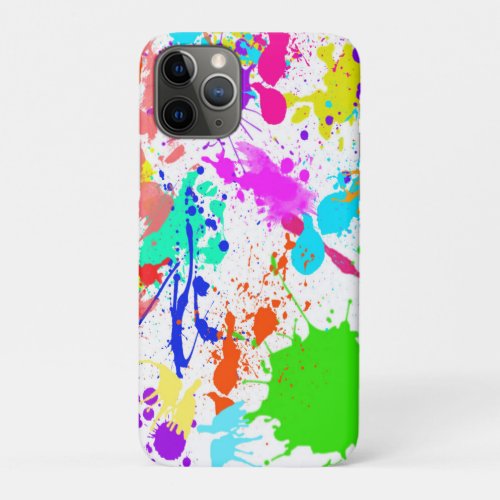 Neon Paint Splatter Colorful iPhone 11 Pro Case
