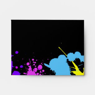 Neon Paint Splatter Custom Envelopes