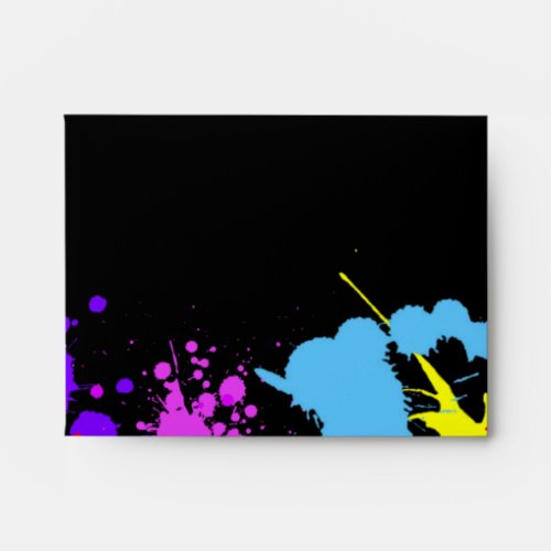 Neon Paint Splatter Custom Envelopes