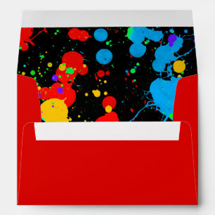 Neon Paint Splatter Custom Envelopes