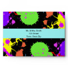Neon Paint Splatter Custom Envelopes