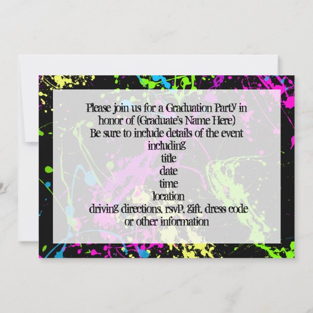 strapless open back dress Neon Theme Birthday, Neon Party Invitations | A6 Invites