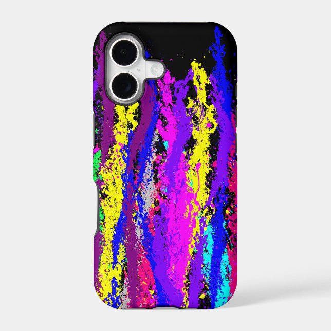 Neon Paint Splatter Iphone Case (Back)