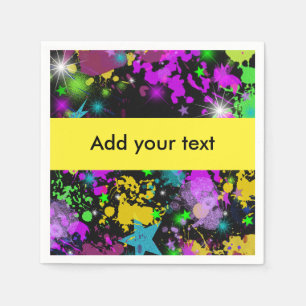 Neon Paint Splatter, Paintball, Custom Paper Napkins