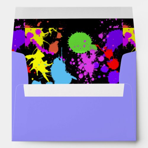 Neon Paint Splatter Party Envelopes