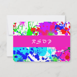 Neon Paint Splatter, Response Card