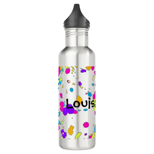 Neon Paint Splatter Water Bottle (Left)