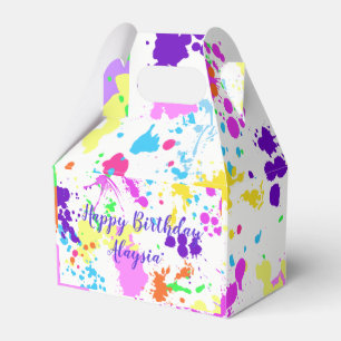 Neon Paint, Sweet Sixteen, Bat Mitzvah, Thank You, Favor Boxes