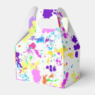 Neon Paint, Sweet Sixteen, Bat Mitzvah, Thank You, Favor Boxes