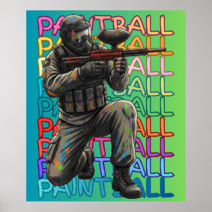 Neon Paintball Warrior  Poster