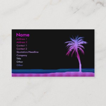 Neon Palm Business/profile Card by calroofer at Zazzle