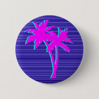 Neon Palm Tree Pinback Button