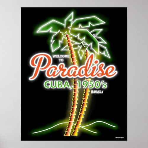 Neon Palm Tree Poster