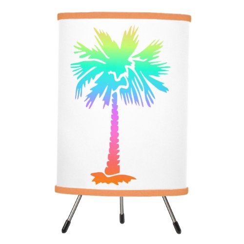 neon palm tree tropical summer colorful tripod lamp