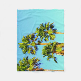 Neon Palm Trees Fleece Blanket