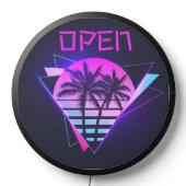 Neon Palm Trees Open LED Sign (Lights Off)