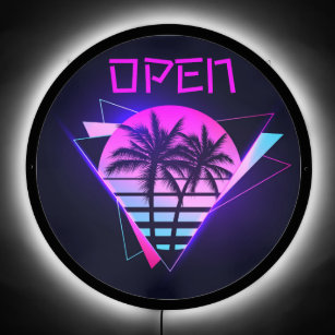 Neon Palm Trees Open LED Sign