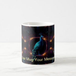 Neon Peacock Elegance Coffee Mug