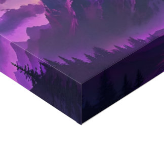 Neon Peaks of the Cosmic Realm Faux Canvas Print