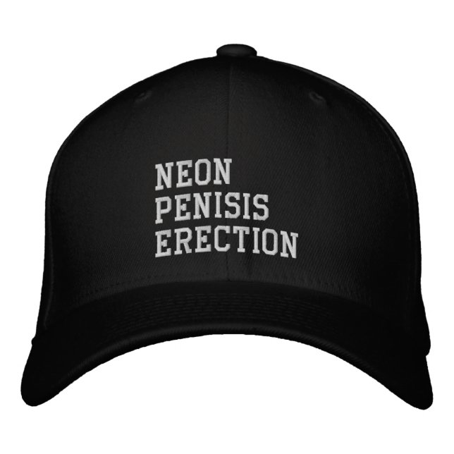 Neon Penisis Erection Embroidered Baseball Cap (Front)