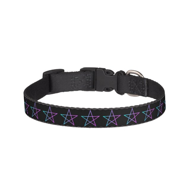 Neon Pentagram Cat Collar (Front)