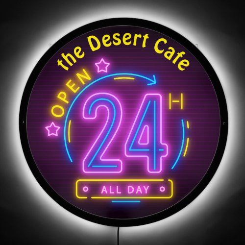Neon Personalized Open 24 Hours  LED Sign