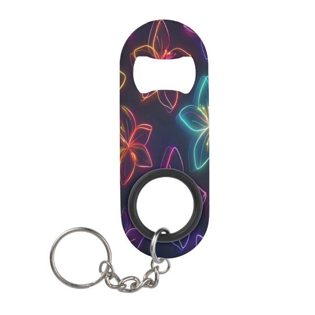Neon Petal Glowscape Vision Keychain Bottle Opener (Front)