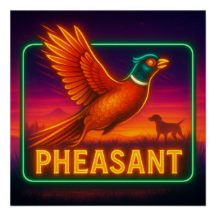 Neon Pheasant Poster
