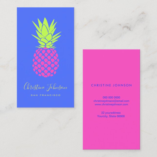 neon pineapple business card (Front/Back)