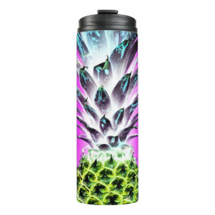 Neon pineapple colorful tropical fruit Hawaiian Thermal Tumbler