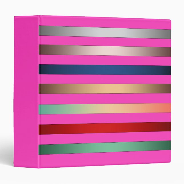 Neon pink 3 ring binder (Front/Spine)