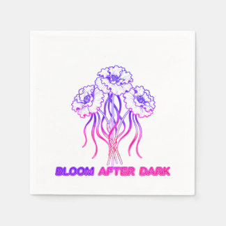 Neon Pink Abstract Floral Bloom - Vibrant Party Napkins