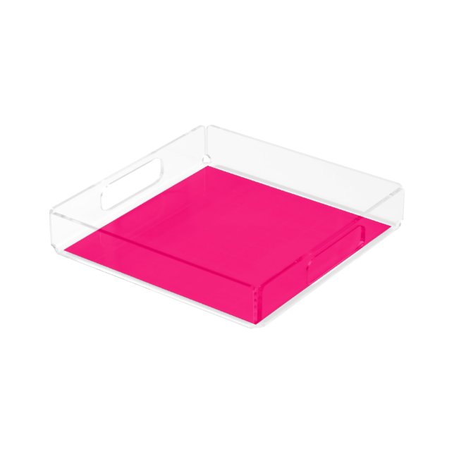 Neon Pink Acrylic Tray – Customizable Organizer (Angled)
