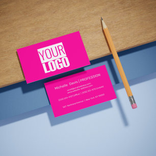 neon pink - add your logo business card