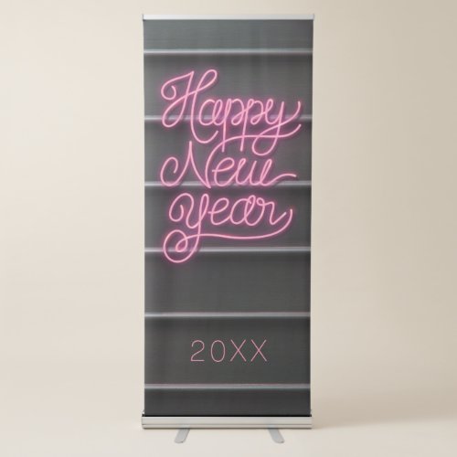 Neon Pink and Black New Year Banner