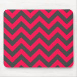 Neon Pink And Grey Chevron Pattern Mouse Pad at Zazzle