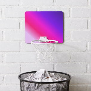 Neon Pink and Purple Stripes Mini Basketball Hoop