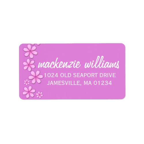 Neon Pink and White Return Address Labels