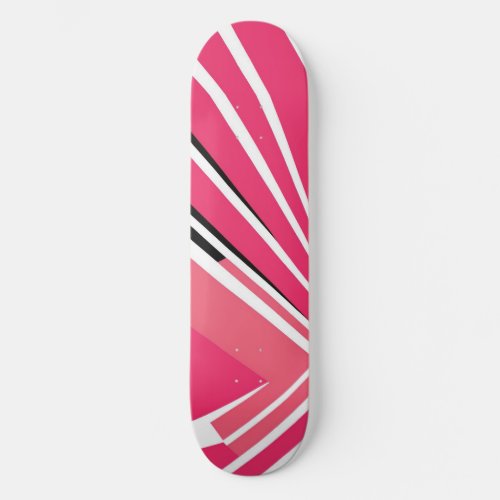 Neon Pink and White Simple Vector Skateboard