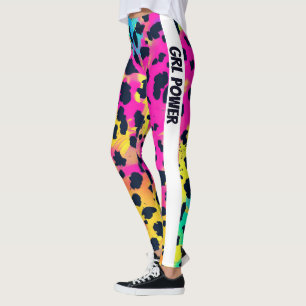 Neon Pink  Animal GRL Power  Leggings