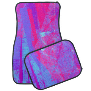 Neon Pink & Aqua Blue Abstract Car Floor Mat