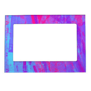 Neon Pink & Aqua Blue Abstract Magnetic Frame