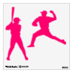Neon Pink Baseball Wall Decal –Custom Sports Decor