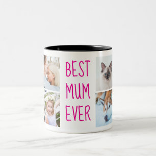 Neon Pink   Best Mom Ever Custom Photo Mug