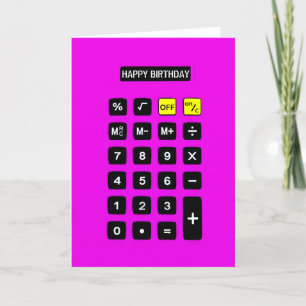 Neon Pink Birthday Calculator Card