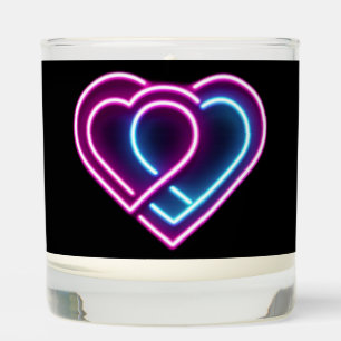 Neon pink/blue heart Valentine's day mug Scented Candle