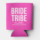 Neon Pink Bride Tribe Can Cooler (Front)