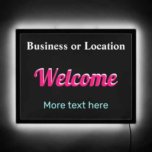 Neon Pink Business Welcome Text Illuminated Sign