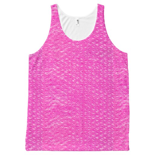 Neon Pink Champagne Pop Bubble Wrap All-Over Print Tank Top | Zazzle